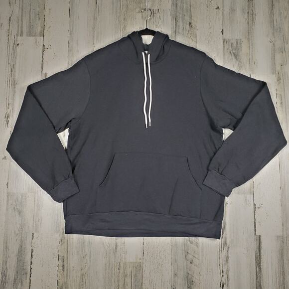 NWOT Bella + Canvas Heathered Black Fleece Pullover Hoodie Size Men's Unisex XL - Picture 1 of 9
